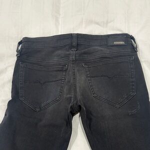 Diesel Women's Black Super Slim Skinny Jeans with Signature B and F pockets